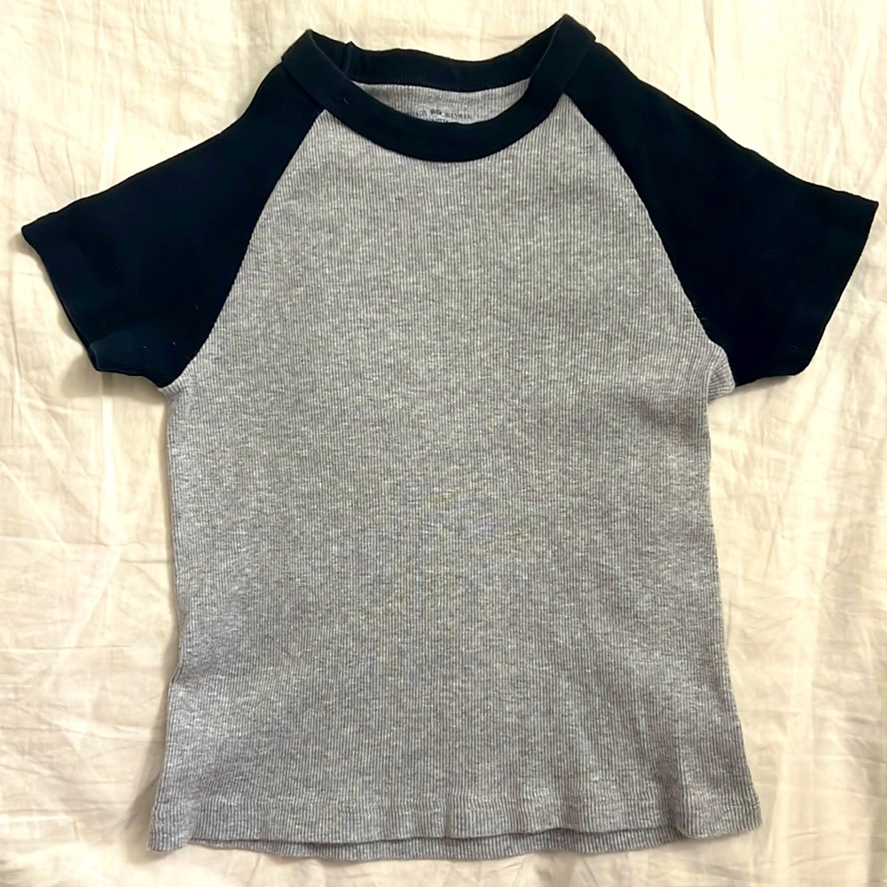 Brandy Melville Black Grey Top